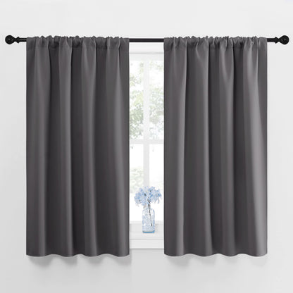 NICETOWN Blackout Kitchen Curtains 45 Inches Long, W42 x L45, Grey 🍁 All In One Marketplace Canada