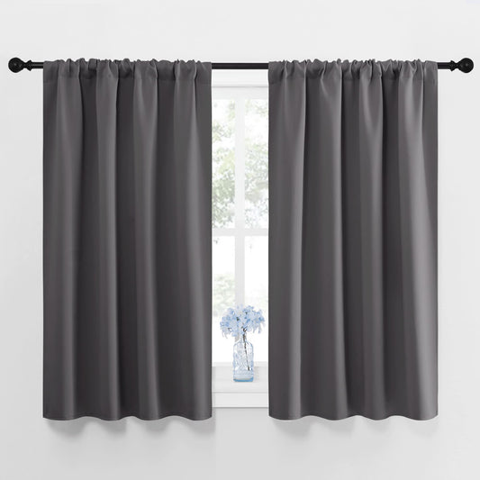 NICETOWN Blackout Kitchen Curtains 45 Inches Long, W42 x L45, Grey 🍁 All In One Marketplace Canada NICETOWN