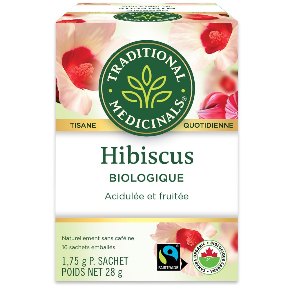 Traditional Medicinals - Tisane biologique d'hibiscus (Paquet de 6) - Ingrédients issus du commerce équitable - Acidulée, piquante et fruitée - 96 sachets de thé au total