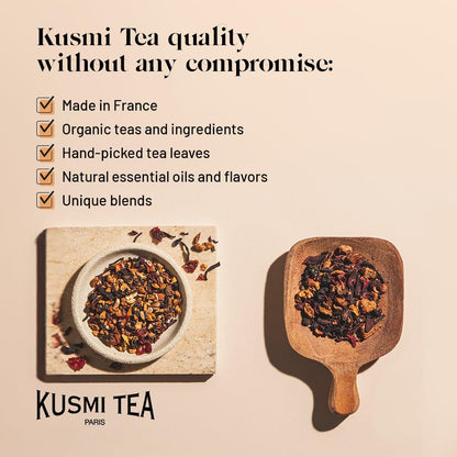 KUSMI TEA, BB Detox - Loose Leaf Tea Tin - Organic Blend of Green Tea, Maté & Grapefruit-flavoured Plants, 100g KUSMI TEA