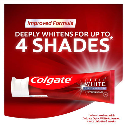 Colgate Optic White Advanced Teeth Whitening Toothpaste, Sparkling White, 133 Ml, 3 Count Colgate