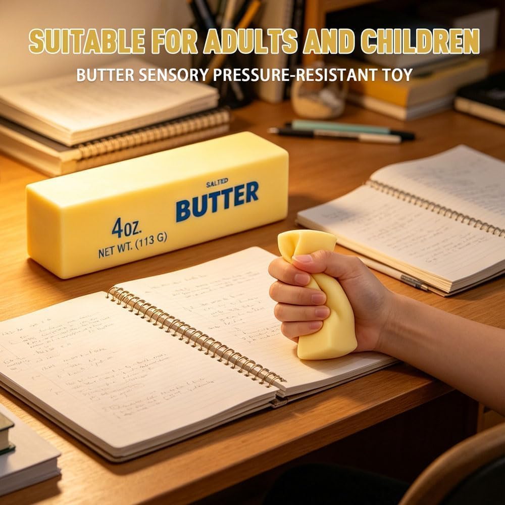 2PCS Butter Squeeze Stress Balls, Butter Stick Stress Relief Slow Rising Fun for Adults Anxiety Relief Party Favors