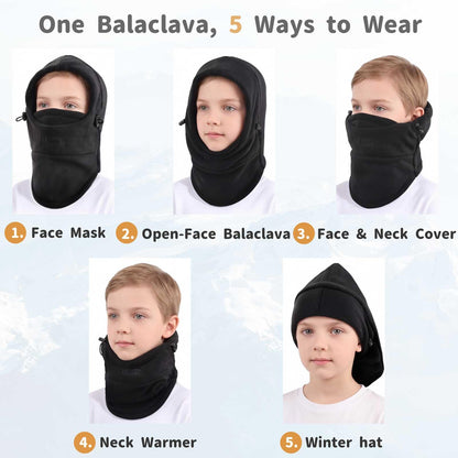 Azarxis Kids Fleece Balaclava Ski Face Scarfare Gaiter Mask Windproof Thicken Winter Hat Neck Warmer for Boys Girls (Pink) 🍁 All In One Marketplace Canada