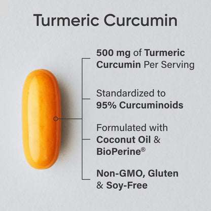 Sports Research® Turmeric Curcumin C3® Complex 500mg, Enhanced with Black Pepper & Organic Coconut Oil for Better Absorption; Non-GMO, Gluten Free & Third-Party Tested - 120 Liquid Softgels - Available at All In One Marketplace Canada