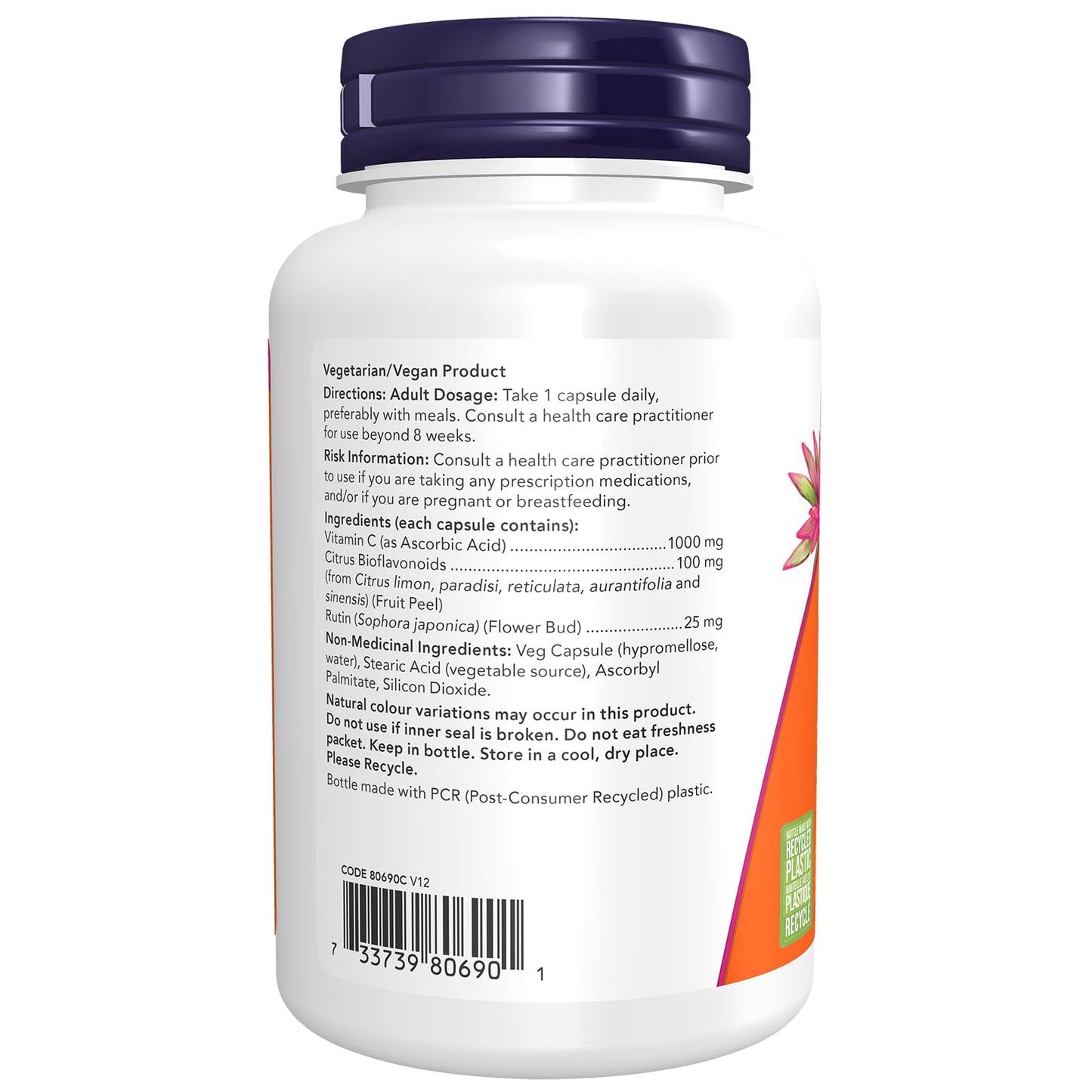 NOW Supplements, Vitamin C-1,000 with 100 mg of Bioflavonoids, Antioxidant Protection, 100 Veg Capsules - Available at All In One Marketplace Canada