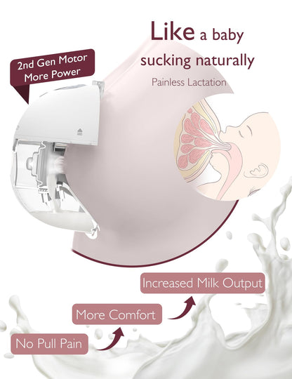 Momcozy M5 Smart App Control Hands Free Breast Pump, Double Wearable Breast Pump of Baby Mouth Double-Sealed Flange with 3 Modes & 9 Levels, Electric Pump Portable - 24mm, 2 Pack, Cozy Red