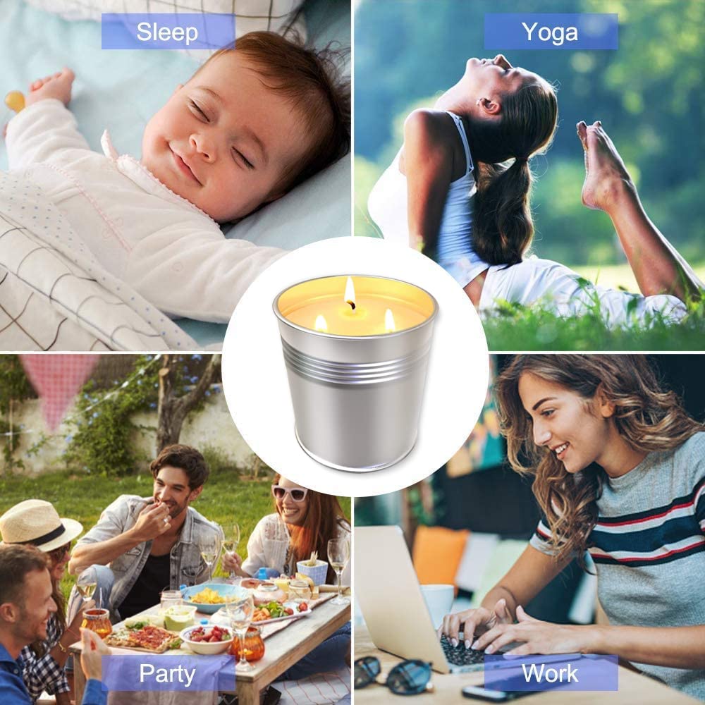 Topsics 40 OZ Citronella Candles Outdoor Indoor 2 x 20 oz, Large Citronella Candles Outdoor for Patio/Home/Garden, 3 Wicks Citronella Candles 100% Natural Soy Wax Candles(2 Pack) - Available at All In One Marketplace Canada