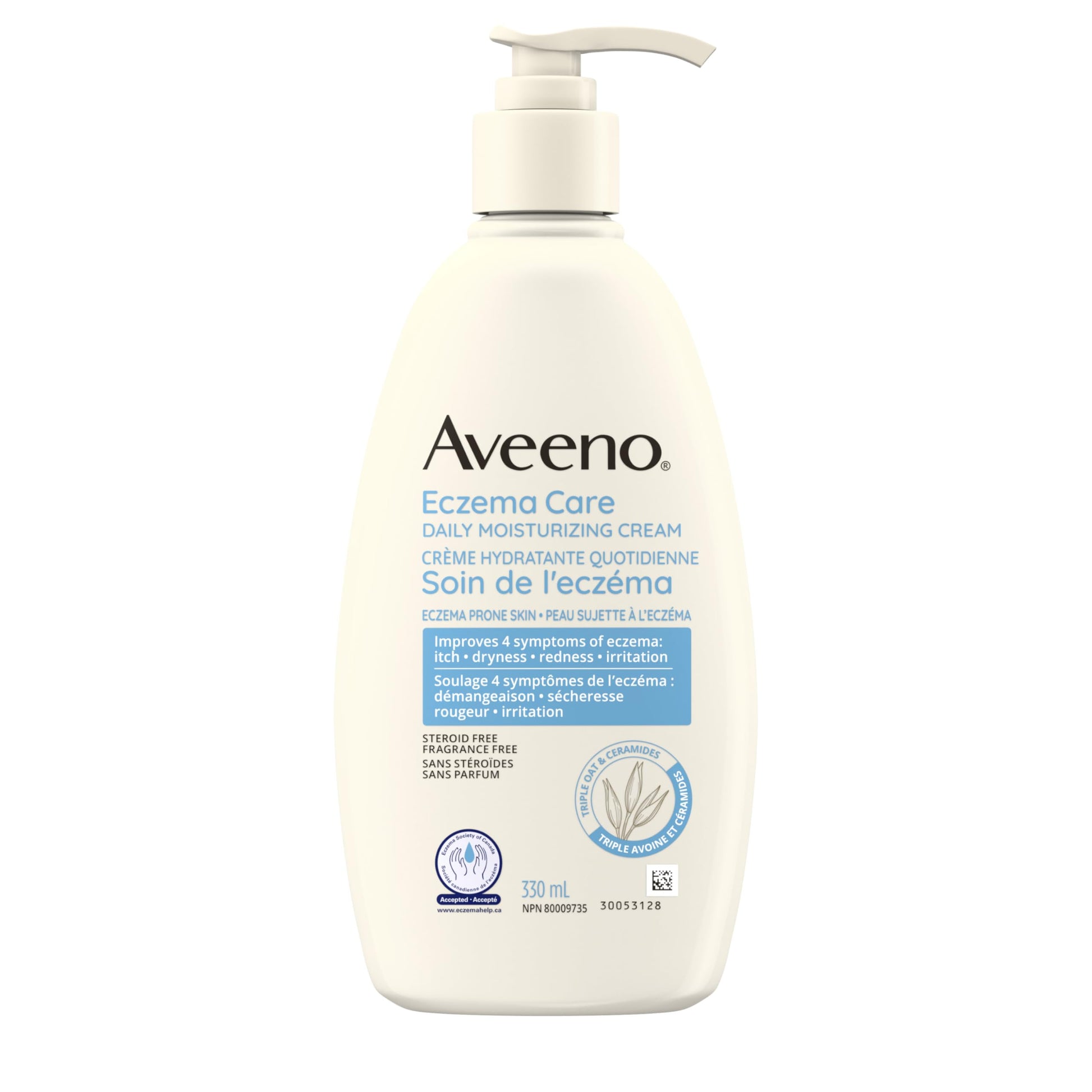 Aveeno Eczema Care Daily Moisturizing Cream, Dry Skin Moisturizer, Itchy Skin Relief, Eczema prone Skin, Fragrance Free, 330 mL - Available at All In One Marketplace Canada
