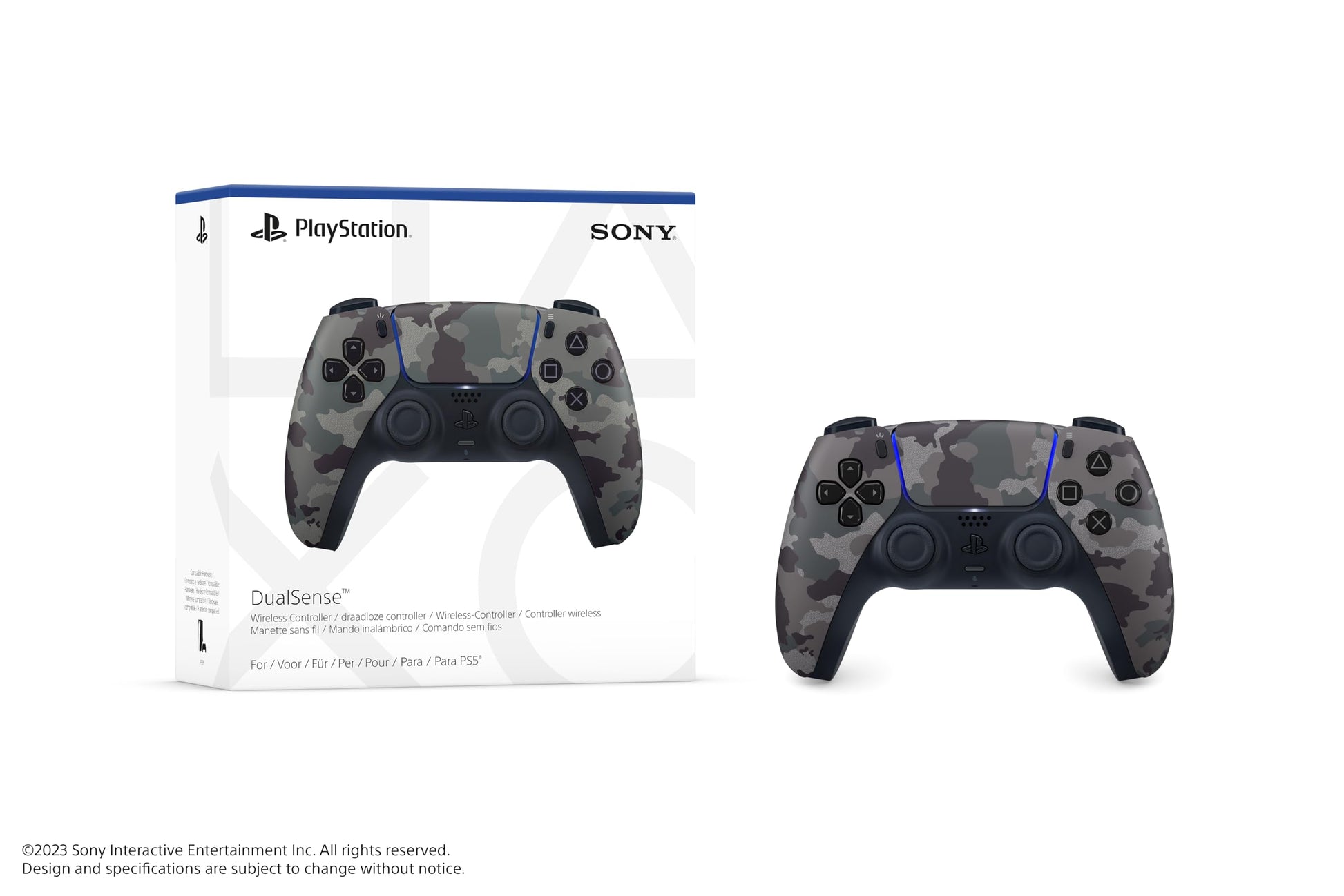PlayStation 5 - DualSense Wireless Controller – Gray Camouflage - For PlayStation 5, Pc, Mac & Mobile