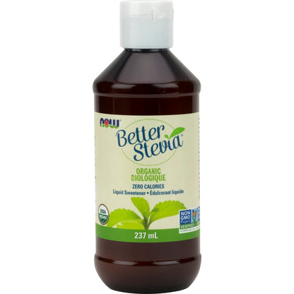 NOW Foods BetterStevia Organic Zero-Calorie Liquid Sweetener, Keto Friendly, Suitable for Diabetics, No Erythritol, 237mL