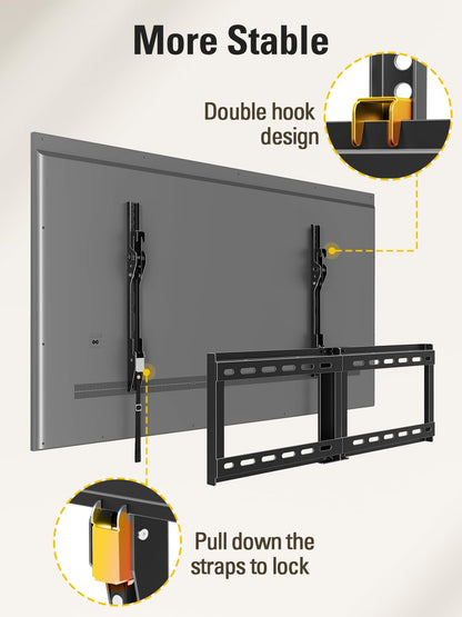Mounting Dream TV Wall Mount for Most 37-75" TVs, Tilting TV Mount Low Profile up to VESA 600x400mm and 132 LBS Loading, Fits 16", 18", 24" Studs, Easy for TV Centering and Space Saving MD2268-LK