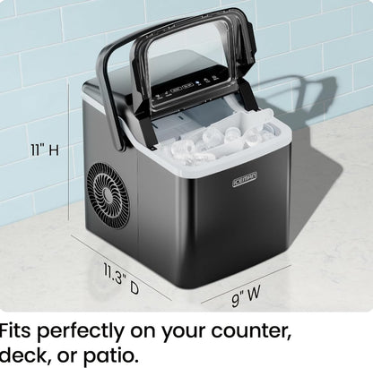 Iceman Dual-Size Ice Maker Countertop - Portable Ice Machine, Large and Small Ice Machine Maker with Self Cleaning, 9 Cubes in 7 Mins, 22lbs/24hrs, for Home, Kitchen, Office, Party, Ice Scoop Included - Available at All In One Marketplace Canada