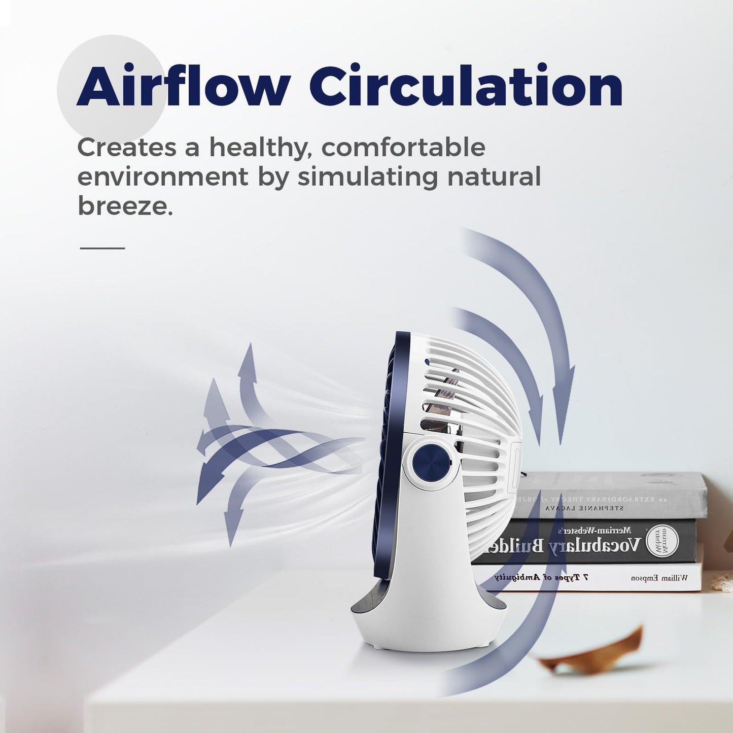 OCOOPA Small USB Desk Fan Table Fan 5'' with Strong Airflow & Quiet Operation, Portable Cooling Mini Fan 3 Speed, 360°Rotatable Head for Home Office Bedroom Desktop