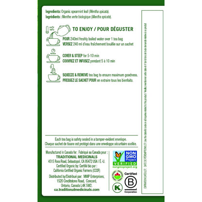 Traditional Medicinals Organic Spearmint Herbal Tea – 6 Pack (96 Tea Bags)