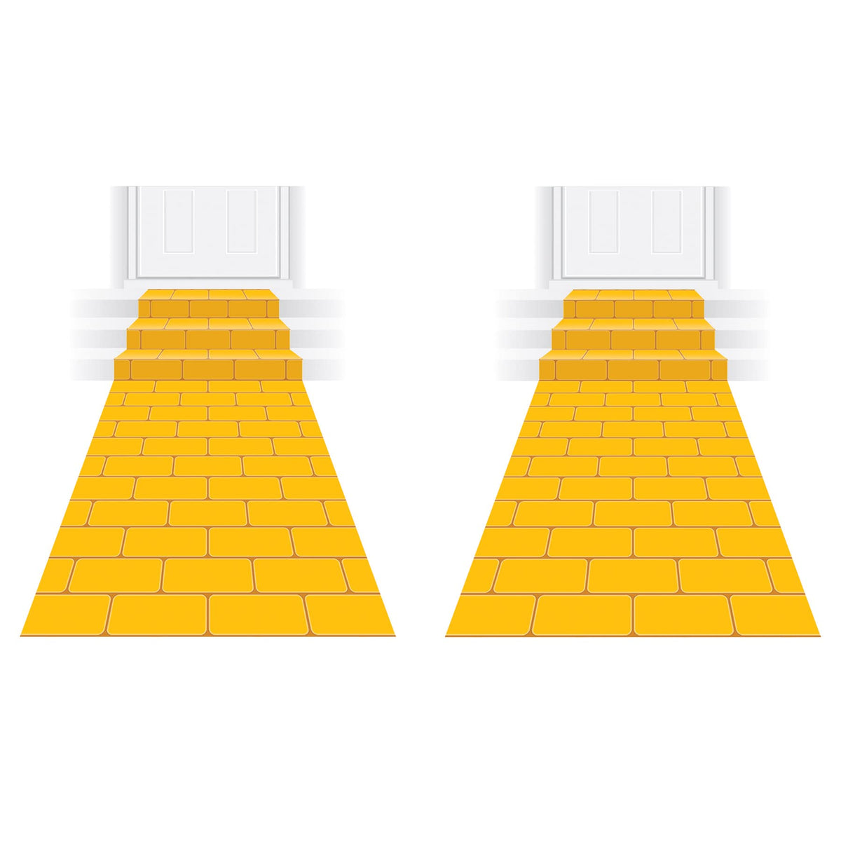 Chemin de sol décoratif en deux pièces briques jaunes Beistle pour thème princesse, décorations de fête de cosplay d'Halloween