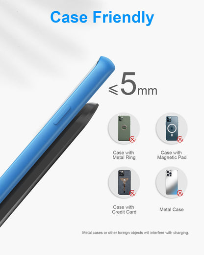 NANAMI Upgraded 15W Fast Wireless Charger, Wireless Charging Stand Compatible with iPhone 17/16/15/14 Pro Max/13/12/11/XR/XS Max/X/8+, Phone Charger for Samsung Galaxy S26/S25/S24/S23/S22/S21/S20/S10 - Available at All In One Marketplace Canada