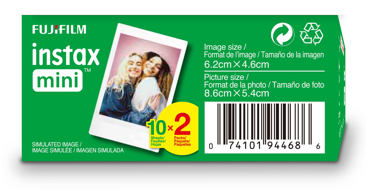 Fujifilm INSTAX Mini Instant Film Twin Pack, White (20 Exposures) - Available at All In One Marketplace Canada
