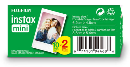 Fujifilm INSTAX Mini Instant Film Twin Pack, White (20 Exposures) - Available at All In One Marketplace Canada