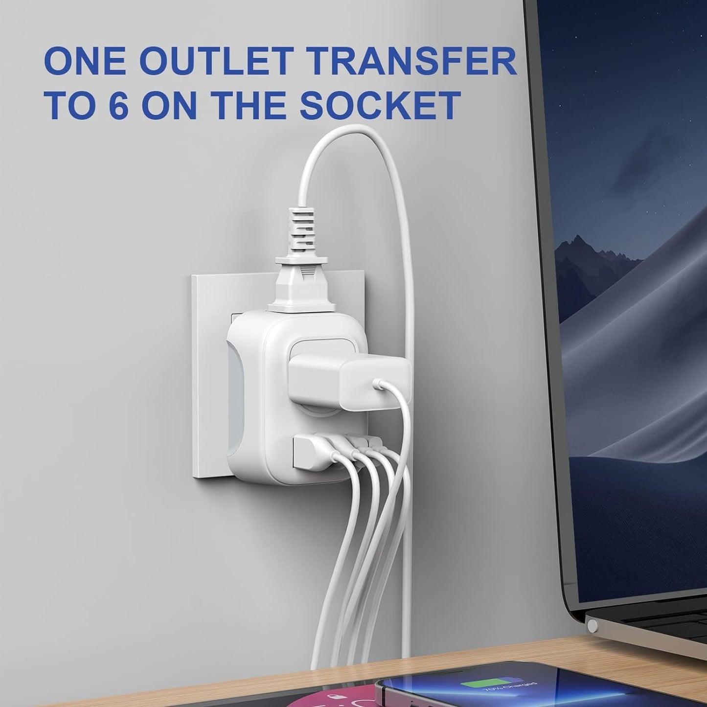 2 Pack European Travel Plug Adapter, VYLEE International Travel Adapter with 2 Outlets 4 USB Ports(2 USB C), 6 in 1 Type C Travel Essentials Charger for US to Most of Europe EU Italy Spain France - Available at All In One Marketplace Canada