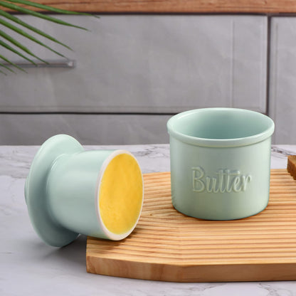 ADIVEE Butter Crock with Spreader, Porcelain French Butter Keeper, Blue 🍁 All In One Marketplace Canada