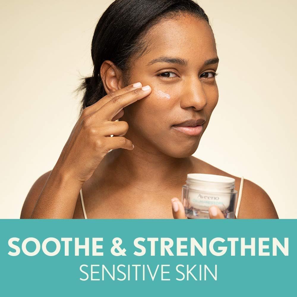 Aveeno Calm + Restore Oat Gel Facial Moisturizer for Sensitive Skin, Lightweight Gel Cream Face Moisturizer with Prebiotic Oat and Feverfew, Hypoallergenic, Fragrance and Paraben-free, 48 Grams - Available at All In One Marketplace Canada