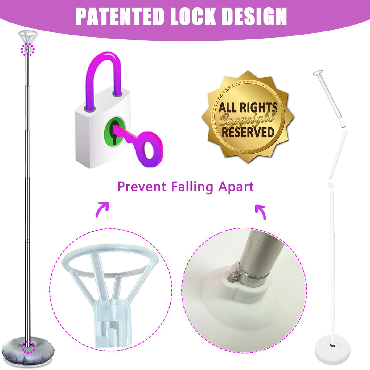 GIMCALO Balloon Column Stand Kit Set of 2, 7ft Height Adjustable Balloon Arch Kit, Metal Telescopic Pillar Balloon Stand, Birthday Party, Graduation, Wedding Christmas Decorations 🍁 All In One Marketplace Canada