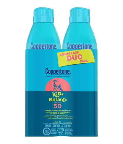 Coppertone Kids Sunscreen Spray SPF 50 Duo Pack, Hypoallergenic, 2x215mL Coppertone