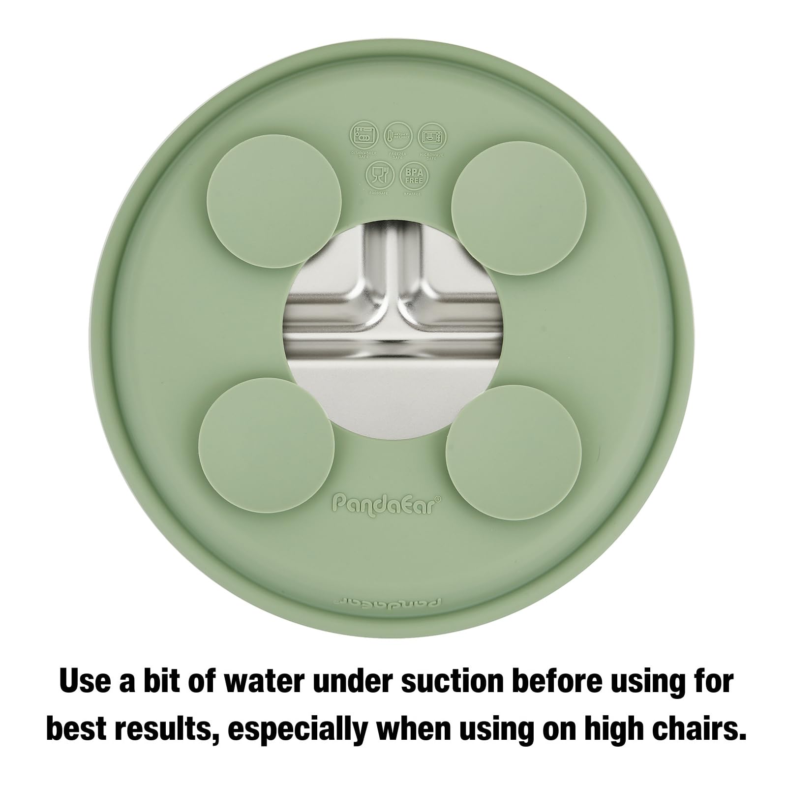 PandaEar 3 Pack Stainless Steel Baby Plates with Suction, Divided Toddler Plate for Baby Led Weaning Supplies, Non-Slip Suction Plates Baby Feeding Set, Dishwasher Safe (Blue/Green/Brown) - Available at All In One Marketplace Canada