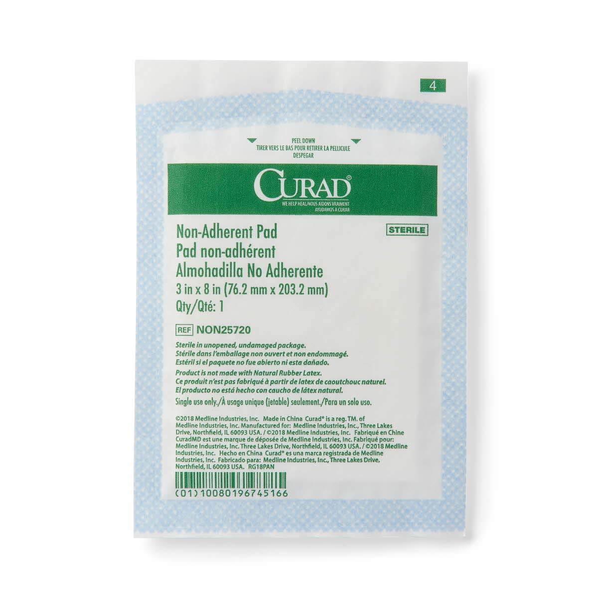 CURAD Sterile Non-Adherent Pad, 3x8 (Pack of 50) Curad