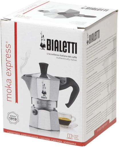 Bialetti Moka Express 1-Cup (2 Oz - 60 Ml) Aluminum Stovetop Espresso Maker, Silver 🍁 All In One Marketplace Canada