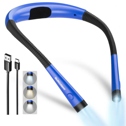 Glocusent Book Light, 80-Hr Rechargeable Reading Light, Bendable Neck Light 🍁 All In One Marketplace Canada