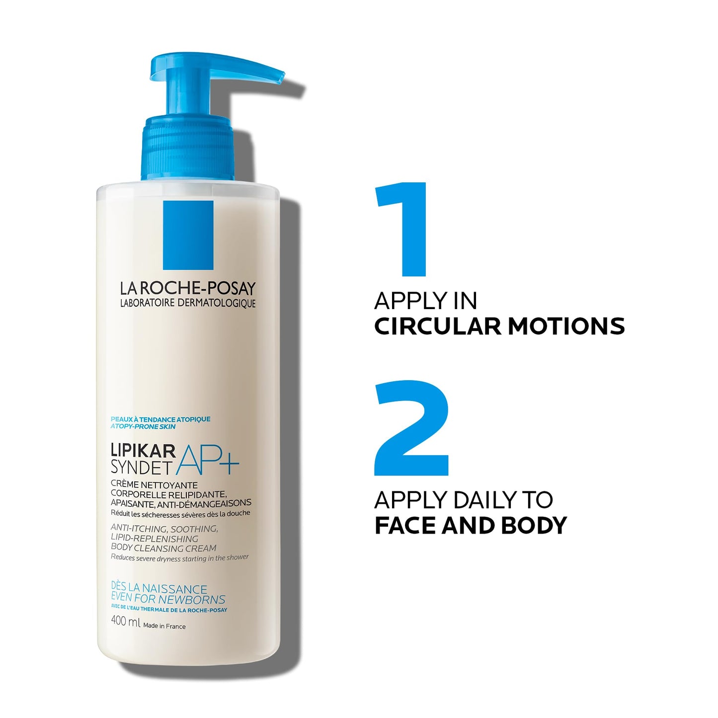 La Roche-Posay Body Wash, Lipikar Syndet AP+ Anti-Itch Body Wash For Eczema-prone Skin with Shea Butter & Niacinamide, Fragrance Free, Suitable for Sensitive Skin, 400ml - Available at All In One Marketplace Canada