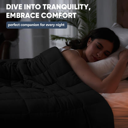 Weighted Blanket for Adults(20lbs,60"×80",Black) Queen Size for 190-210Ibs 🍁 All In One Marketplace Canada