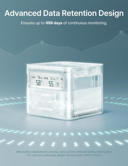 X-Sense Radon Detector for Home with LCD, Battery Powered, White - Available at All In One Marketplace Canada