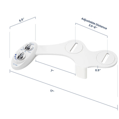 LUXE Bidet NEO 185 - Dual Nozzle, Self-Cleaning, Non-Electric Bidet Attachment for Toilet Seat, Adjustable Water Pressure, Rear & Feminine Wash (White)