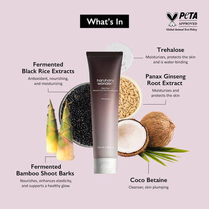 Haruharu Wonder Black Rice Moisture 5.5 Soft Cleansing Gel 100ml Fermented Black Rice Face Wash Foam Cleanser - Available at All In One Marketplace Canada