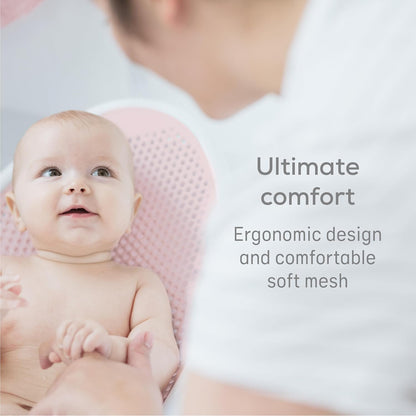 Angelcare Baby Bath Support, Pink, Birth to 6 Months, Made in Canada