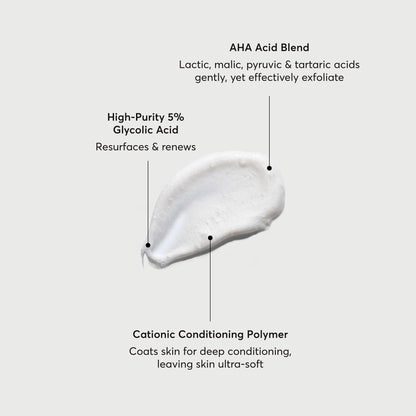 Naturium The Smoother Glycolic Acid Exfoliating Body Wash | With an AHA Blend of Glycolic & Lactic Acids, For Rough, Uneven Skin | 16.9 FL OZ / 500 ml