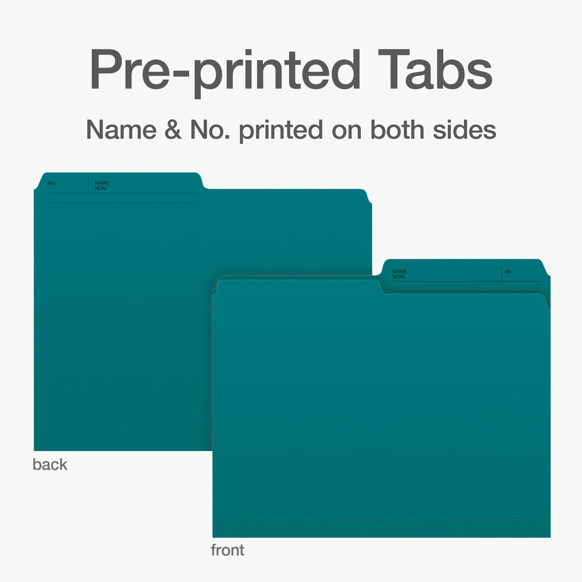 Pendaflex File Folders, 1/2 Cut Tab, Letter Size, Teal, Durable Paper Stock, 100/Box, Ideal for Office/Home/School Organization, Made in Canada, Reversible File Organizers