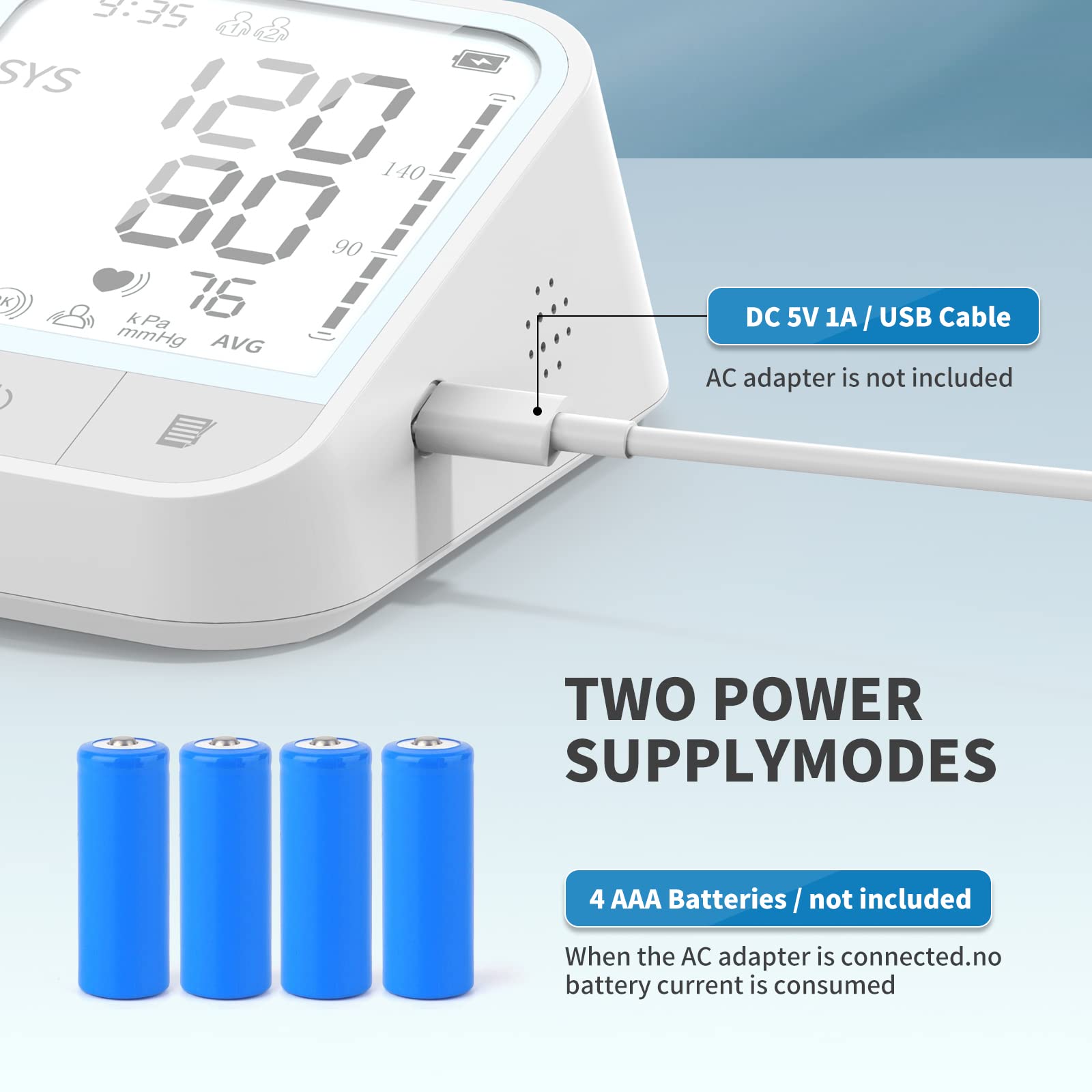 Blood Pressure Monitor Blood Pressure Machine Automatic Upper Arm Adjustable Cuff with Large Backlit Display, 2 * 99 Memory Blood Pressure Monitors for Home Use with Storage Bag - Available at All In One Marketplace Canada