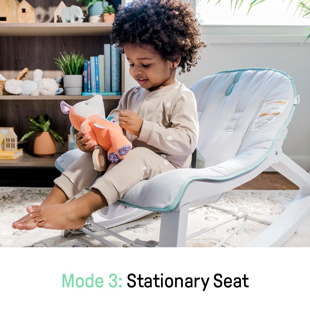 Ingenuity Keep Cozy 3-in-1 Grow with Me Vibrating Baby Bouncer, Seat & Infant to Toddler Rocker, Vibrations & Toy Bar, 0-30 Months Up to 40 lbs (Weaver)