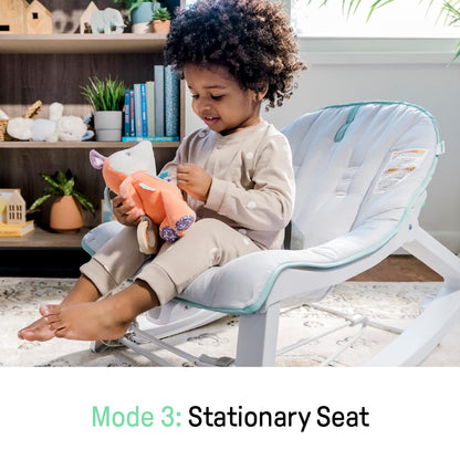 Ingenuity Keep Cozy 3-in-1 Grow with Me Vibrating Baby Bouncer, Seat & Infant to Toddler Rocker, Vibrations & Toy Bar, 0-30 Months Up to 40 lbs (Weaver)