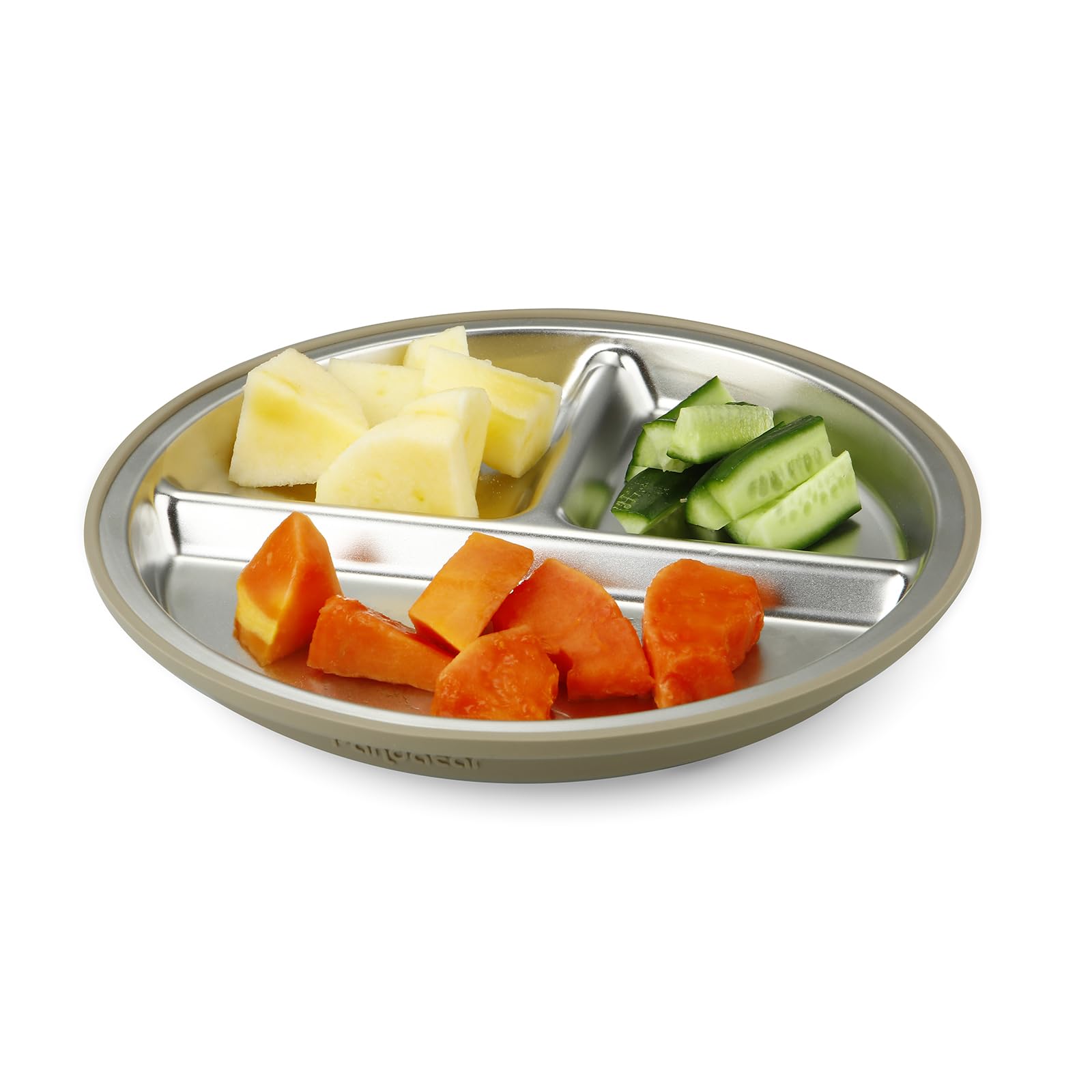 PandaEar 3 Pack Stainless Steel Baby Plates with Suction, Divided Toddler Plate for Baby Led Weaning Supplies, Non-Slip Suction Plates Baby Feeding Set, Dishwasher Safe (Blue/Green/Brown) - Available at All In One Marketplace Canada