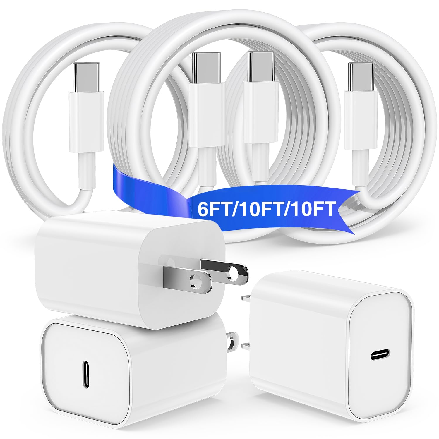 USB C Charger for iPhone 17 16 15,10FT USB C Cable and USB C Fast Charger Blcok for iPhone 17 16 Pro Max/17Air/17E/16E/16 Plus, iPhone 17 16 Fast Charging Cable iPad Pro 12.9/11 in,iPad -White