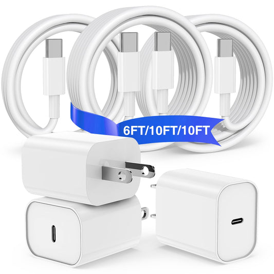 USB C Charger for iPhone 17 16 15,10FT USB C Cable and USB C Fast Charger Blcok for iPhone 17 16 Pro Max/17Air/17E/16E/16 Plus, iPhone 17 16 Fast Charging Cable iPad Pro 12.9/11 in,iPad -White