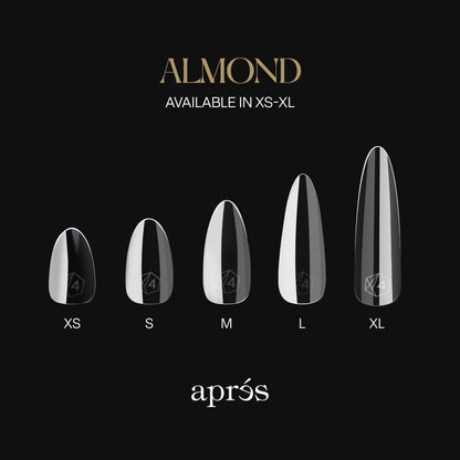 APRÉS Gel-X® Almond Box of Nail Tips | 280 Soft Gel Nail Tips, 14 Sizes 00-9 | Half-sizes Included (Natural Almond Medium, 280 Count)