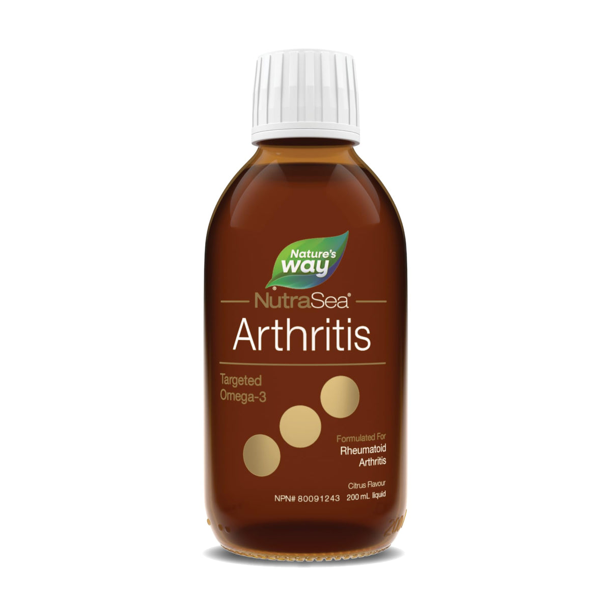 Nature's Way NutraSea Omega-3 - Arthritis - Rheumatoid Arthritis Support 2800mg (1800 mg EPA, 1000 mg DHA), Citrus Flavour, 200ml Liquid