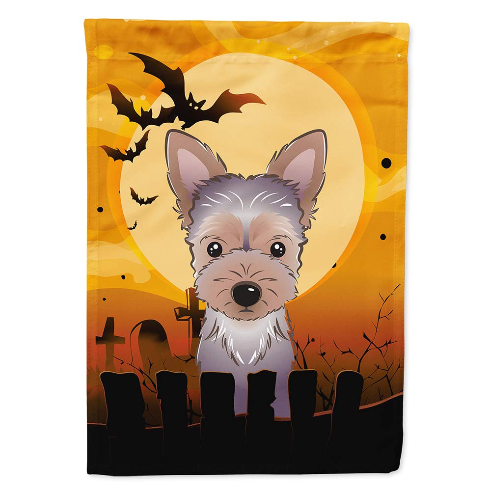 Caroline's Treasures BB1790CHF Halloween Yorkie Puppy Canvas House Size Flag, Multicolor, Large
