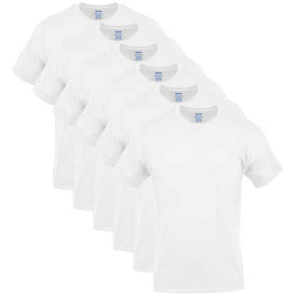 Gildan Men's Crew T-Shirt 6 Pack, White, Medium