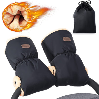 Orzbow Faux Sheepskin Stroller Gloves, Universal, Cozy & Warm, Black 🍁 All In One Marketplace Canada